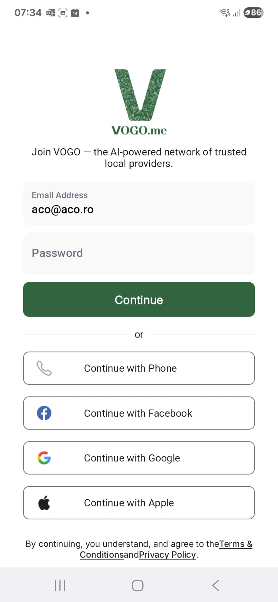 VOGO mobile app screen IMG-20251014-WA0007