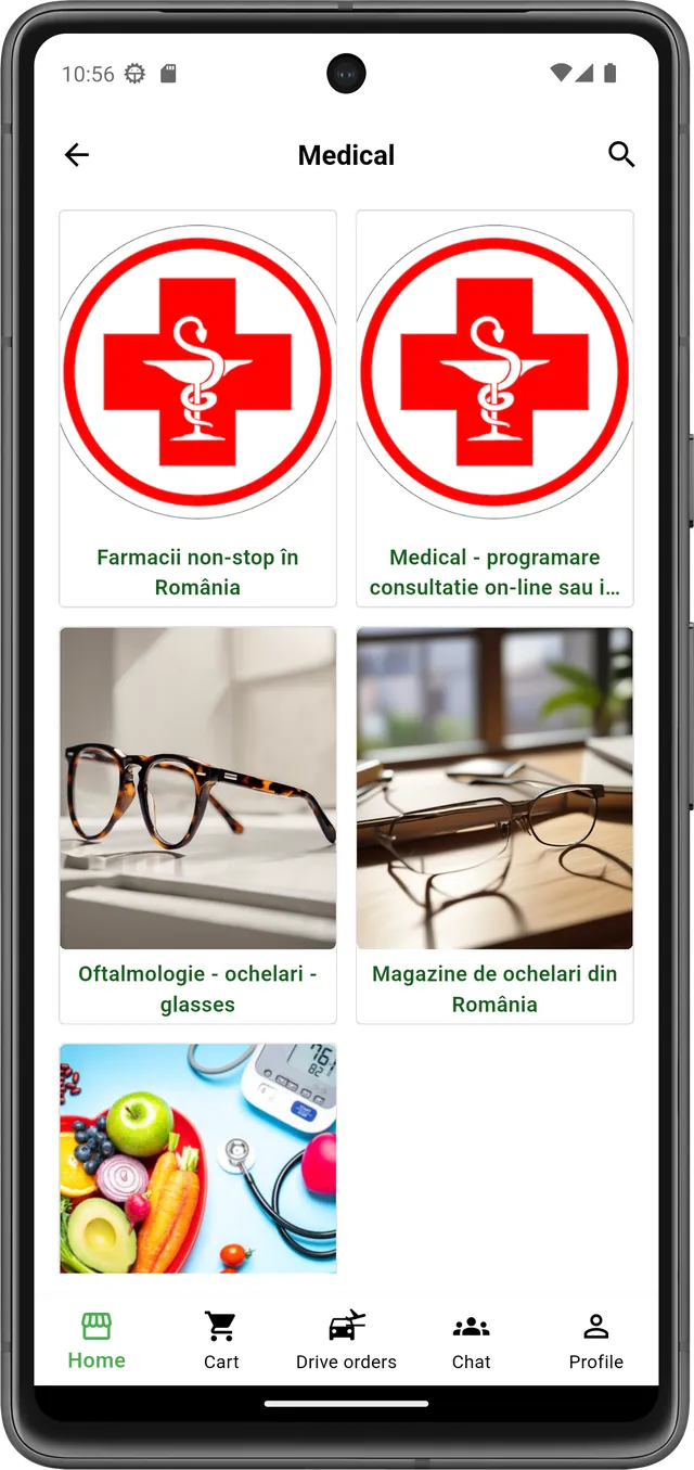 Aplicație mobilă VOGO — medical, farmacie, oftalmologie