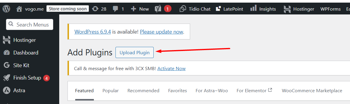 WordPress Add New Plugin screen step 2